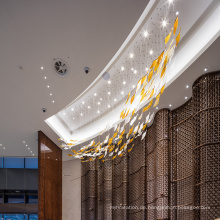 Kundenspezifischer neuer Entwurfs-langer weißer Glas-Hotel-Kronleuchter